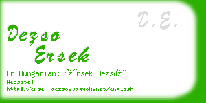 dezso ersek business card